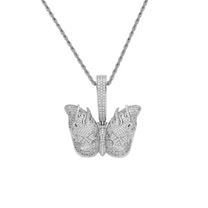 จี้ห้อยคอฮิปฮอปทองแดงฝังเพทายแบบซ้อน จี้รูปปีศาจสำหรับผู้หญิง - Product Image 5