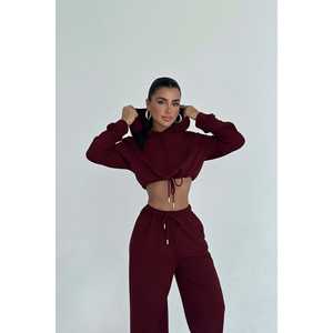 <b>Burgundy</b> Farhi Casual <b>Tie</b>-Up Tracksuit Set XXL Size Windproof Breathable Nylon Printed Sublimation Winter Summer Logo Plus Size - Product Image 2