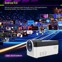 Android 11 Portable Wifi 6 Projecteur 1080P Home Cinéma Projecteur Auto Keystone 4K Extérieur 4K LCD Smart HY450 BT Projector