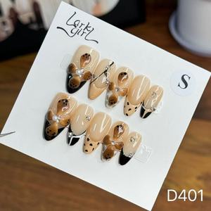 10 <span class=keywords><strong>Uñas</strong></span> Acrílicas Francesas con Diseño de <span class=keywords><strong>Flor</strong></span> 3D, <span class=keywords><strong>Uñas</strong></span> Postizas Hechas a Mano, <span class=keywords><strong>Uñas</strong></span> de Cobertura Completa para Salón y Uso Personal - Product Image 6