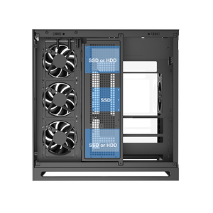 Caja <span class=keywords><strong>de</strong></span> PC con Panel Frontal <span class=keywords><strong>de</strong></span> Vidrio y Pantalla LCD, Nuevo Diseño Metálico, ATX Mid Tower, USB3.0, Escritorio, Negro - Product Image 4