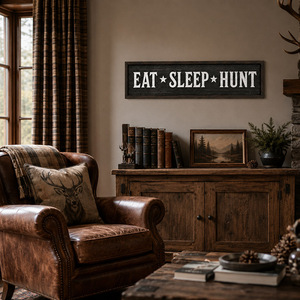 ป้ายโลหะวินเทจ Eat Sleep Hunt สำหรับตกแต่งบ้านล่าสัตว์ ห้องชายลี้ หรือตกแต่งผนังสไตล์โอลด์แฟชั่น - Product Image 2