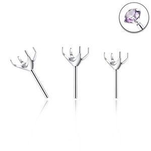 Boucles d'oreilles à clipser en acier inoxydable, zircon à quatre griffes, accessoires de remplacement DIY pour piercing des lèvres, bijoux unisexe - Product Image 4