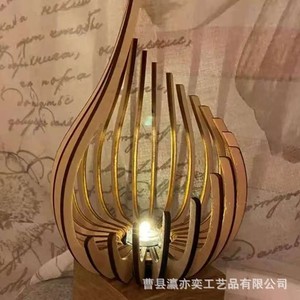 Wooden <b>Candle</b> <b>Holder</b> Tapered Shape Desktop Home Decoration Wedding Use - Product Image 4