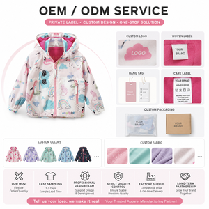 Sudadera con capucha y cremallera para niñas, forro polar, 95% algodón, estampado animal, ligera, para primavera y otoño, con bolsillos, para edades de 2 a 12 años - Product Image 5