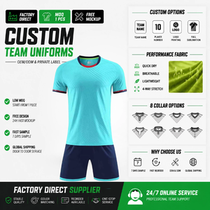 Maillots <span class=keywords><strong>de</strong></span> football personnalisés imprimés par transfert thermique 100 % polyester vert et blanc pour hommes, uniforme <span class=keywords><strong>de</strong></span> football à séchage rapide, vêtements <span class=keywords><strong>de</strong></span> sport personnalisables - Product Image 1