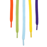 Lacets plats en polyester colorés personnalisés avec logo, 100-120 cm, emballage individuel