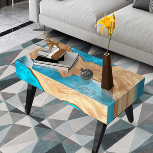 Stampi per Tavoli in Resina Epossidica, Grandi Stampi in Silicone per Tavoli Effetto Fiume con Base in Legno, Bianco, per Tutte le Stagioni, Consegna in 1-5 Giorni - Product Image 3