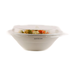 Sturdy and Versatile 12Oz Biodegradable <b>Bowls</b> Sugarcane Pulp Container for Soup & Salad Disposable <b>with</b> PET Flat <b>LID</b> - Product Image 6