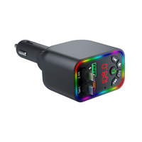 Pengisi Daya Mobil L5 untuk MP3 dengan Kabel Teleskopik Pengisian Super Cepat Empat-dalam-Satu Port USB & Pemancar FM