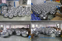 Ballons publicitaires gonflables lisses argentés de couleur personnalisée pour l'extérieur, grosses boules brillantes pour les événements de fête