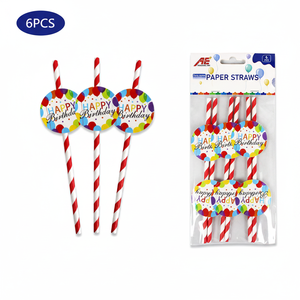 Lot de 6 pailles en papier 240pcs/CS pour décorations de fête - Product Image 2