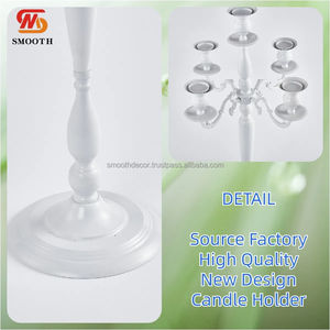 SMOOTH Nuevo Candelabro de Boda de Diseño Nórdico Moderno con Espejo Acrílico Transparente, Centro de Mesa de 5 Brazos, Decoración de Pilar - Product Image 2