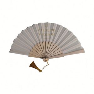 BSBH Custom Logo Wooden Fan Polyester Cotton Folding Wedding Hand Fan Promotional <b>Gifts</b> Hand Fan - Product Image 5