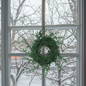Couronnes artificielles en cypress, 12 mètres, en cèdre, décorations de bougies de noël, forêt verte - Product Image 6