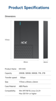 Boîtier de disque dur externe 5 Gbps USB 3.0 en plastique ABS pour ordinateur portable et de bureau, disque dur portable