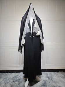 <span class=keywords><strong>Abaya</strong></span> Y18 pour femmes musulmanes, tenue de fête modeste, en polyester respirant, longueur cheville, manches longues, motif cachemire, ourlet évasé - Product Image 5