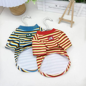Striped <b>T</b>-Shirt For Pets Summer Breathable Dog <b>Cat</b> Clothes Small Medium Size LK Logo Design - Product Image 4