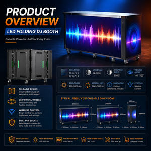 Pantalla LED de Alta Resolución con Amplio Ángulo de Visión y Cabina de DJ LED Plegable de Bloqueo Rápido para Fiestas, Exposiciones y Actividades <span class=keywords><strong>Comerciales</strong></span> - Product Image 4