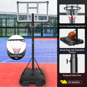 IUNNDS-tablero de baloncesto portátil, accesorio personalizado de 44 pulgadas, altura ajustable, para exteriores