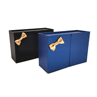 Emballage magnétique fait à la main, boîte-cadeau de porte de mariage bleue, boîte en papier à double ouverture personnalisée