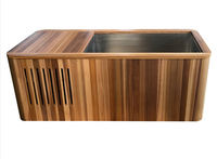 Nouveau Design Bain de Glace en Bois pour 2 Personnes avec Refroidisseur d'Eau pour la Récupération Sportive