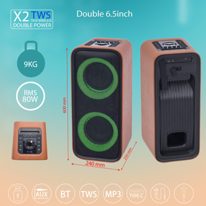 <span class=keywords><strong>2025</strong></span> bán chạy nhất kép 6.5 inch không dây chất lượng cao Đảng hộp loa với RGB LED RMS 80 Wát đầu ra karaoke loa - Product Image 2