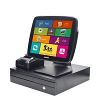 Vente flash : Ordinateur tout-en-un intelligent à écran tactile de 15 pouces avec Windows, 4 Go de RAM, processeur quadricœur 2,4 GHz, imprimante thermique intégrée de 58 mm