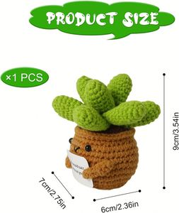 Crochet <b>Potted</b> Plants Creative Knitted <b>Potted</b> Plants Emotional Positive <b>Succulents</b> Positive Life Potato Doll Ornaments Gifts - Product Image 4