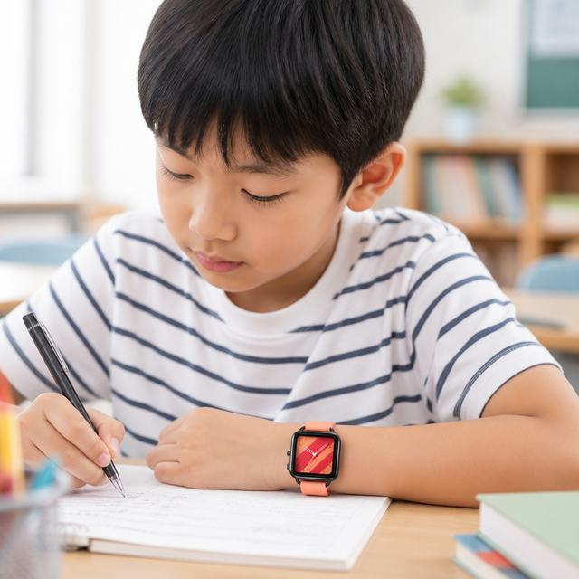 Minimalist Kids Analog Watch Square Black Case Orange Silicone Strap Striped Dial Student Wristwatch Boys Girls Birthday Gift