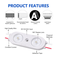 Module LED Ultra Mince 2W 62x21x8.1mm IP67 DC12/24V 180 Ra80 Dimmable pour Enseignes à Profondeur Moyenne Garantie 7 Ans Facile à Couper par Lots de 20