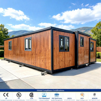 Maison conteneur modulaire extensible 20Ft 30Ft 40Ft, résistante au sel, pour retraite côtière, 5 chambres, bungalow pliable galvanisé