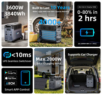 Generador Solar ABOK de 3600W, Estación de Energía con Onda Sinusoidal Pura, Panel Solar, Linterna, MPPT para Uso Doméstico, Comercial, en Interiores y Exteriores