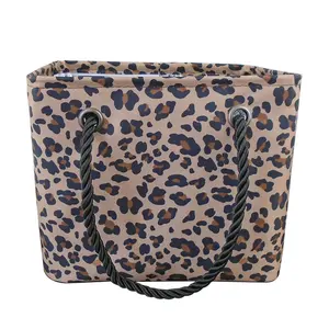 RTS Fashion Leopard Cat Hot Air Balloon Printed Toiletry Bag Large Capacity Shower Caddy Tote