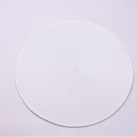 Sous-verre rond en plastique PP tissé à la main, résistant à la chaleur, tapis de table antidérapant, 38 cm, style américain, décoration d'intérieur