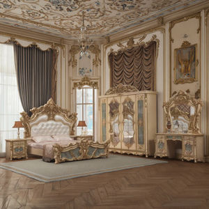 Luxuriöses Handgefertigtes Himmelbett King Size Königlich Blattgold Verziert Luxusbetten Premium Hersteller Lieferant Holzmöbel für Zuhause - Product Image 1