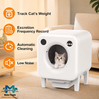 Litière automatique intelligente pour chat 65L en ABS avec commande vocale, application, capteurs de sécurité et caméra