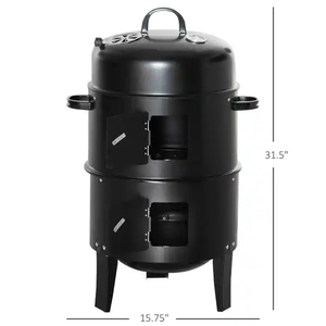 BSCI ISO9001 Usine Vente Directe Portable BBQ Charbon Grill Four <span class=keywords><strong>Barbecue</strong></span> Fumeur Fumer Baril avec Thermomètre Matériau Métallique - Product Image 4