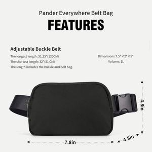 <b>Mini</b> <b>Black</b> Fanny Pack Crossbody Chest <b>Bag</b> Waterproof Waist Belt <b>Bag</b> with Adjustable Strap for Traveling Running Hiking Cycling - Product Image 3