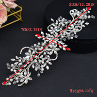 Nouvelle Conception, Applique Faite Main, Perles Scintillantes, Strass, Guirlande de Cheveux Longue à Feuilles Florales, Décoration Nuptiale pour Soirée Formelle