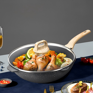 Ventes Flash : Wok de Friture <span class=keywords><strong>en</strong></span> <span class=keywords><strong>Pierre</strong></span> Maifan à Fond Composite Anti-Brûlure et Antiadhésif – Ustensile de Cuisine Spécial pour l'Export - Product Image 4