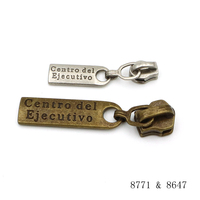 Tirette de fermeture éclair de luxe anti-rouille en laiton, avec logo personnalisé gravé, glissière métallique sur mesure pour sacs à main
