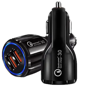 Dual USB Port smart Phone Car Charger 51W Quick Charging QC3.0 Waterproof Socket Car Adapter For IphonE Samsung Huawei