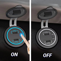 Prise de chargeur de voiture 12V / 24V 36w double adaptateur de chargeur de voiture Pd USB C