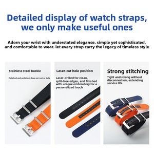 Bracelet de montre universel Lionorm en nylon et cuir à motif chevrons, bracelet de mode pour hommes et femmes, bracelet de remplacement - Product Image 3