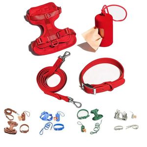 Ensemble harnais imperméable en polyester PVC distributeur de sacs à crottes pour animaux de compagnie collier et ceinture pour chien - Product Image 2