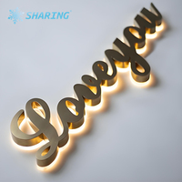 Lettres LED rétroéclairées 3D en métal pour extérieur, haute luminosité, étanches IP67, pour la publicité, la décoration, la vente au détail, les entreprises, les bureaux