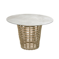 Ensemble de salle à manger d'extérieur moderne et minimaliste en rotin PE tressé à la main en forme d'heure de prière, trois pièces, avec structure en aluminium, résistant à l'eau