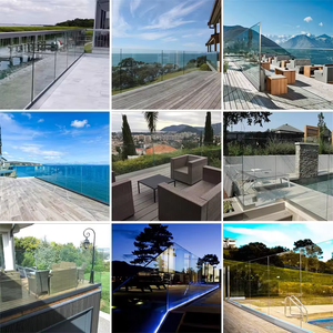 Df giá thấp ban công Top mounted nhôm U kênh Tempered Glass không khung lan can - Product Image 2