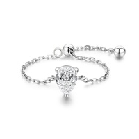 Anillos Apilables Ajustables Sunstar Chain Ring de Plata de Ley 925 con Zirconia, de Moda para Chicas y Mujeres, Anillo de Compromiso